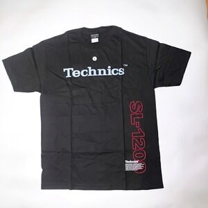 Technics Men's Black TShirt Size L Short Sleeve Vintage 1990's SL 1200 Turntable